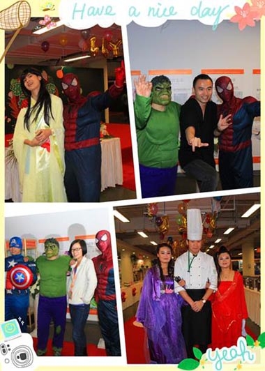 員工扮成中外卡通人物、影視人物